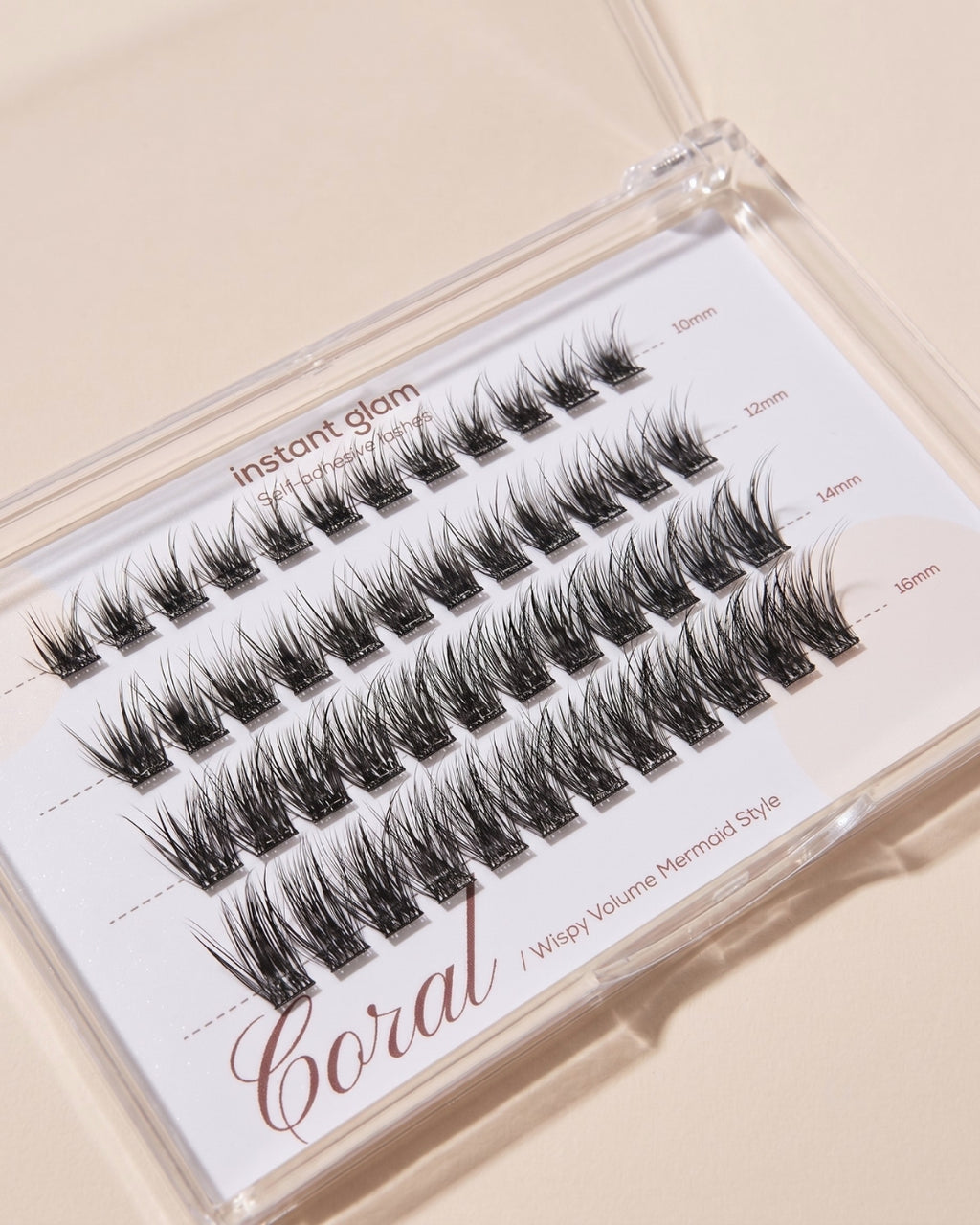 Mermaid Style • Coral – Wispy Volume Self-Adhesive Lash Clusters