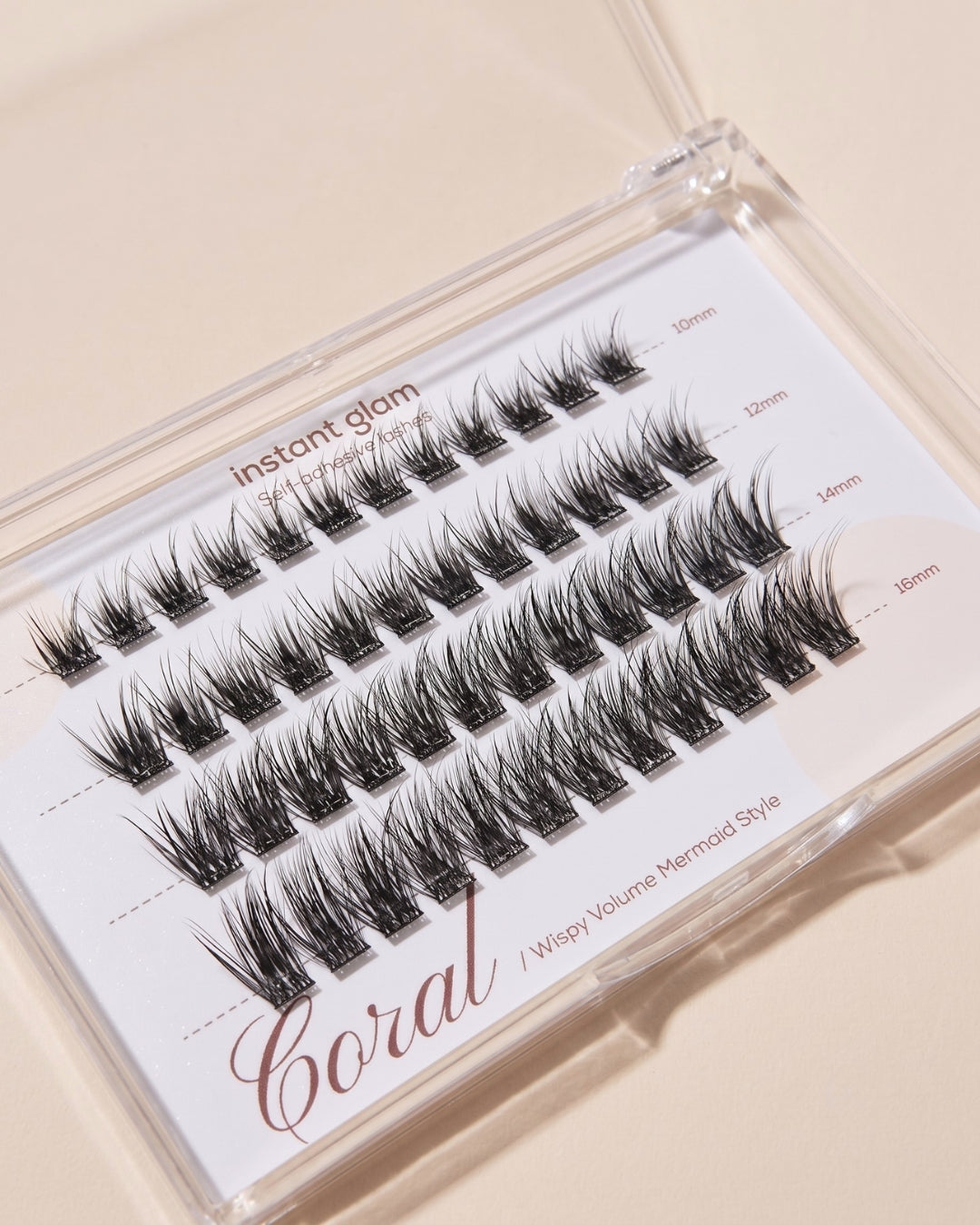 Mermaid Style • Coral – Wispy Volume Self-Adhesive Lash Clusters