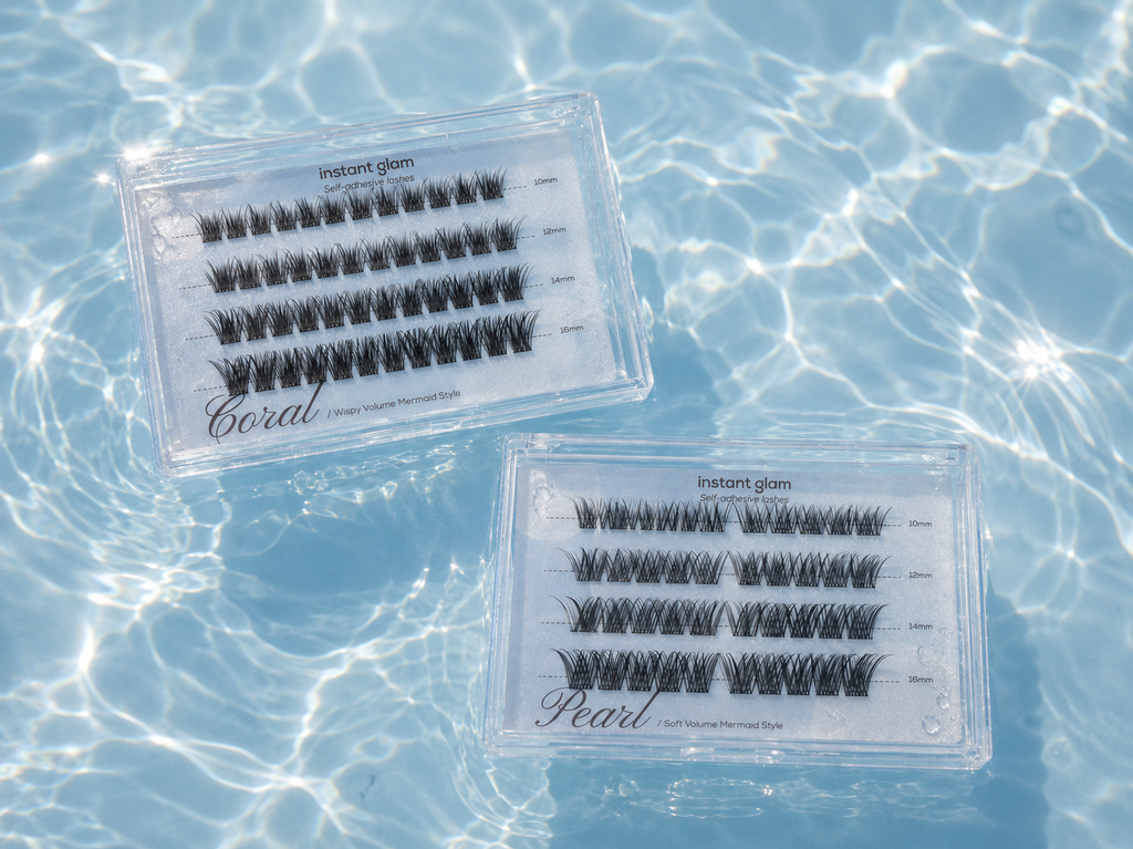 Mermaid Style • Coral – Wispy Volume Self-Adhesive Lash Clusters